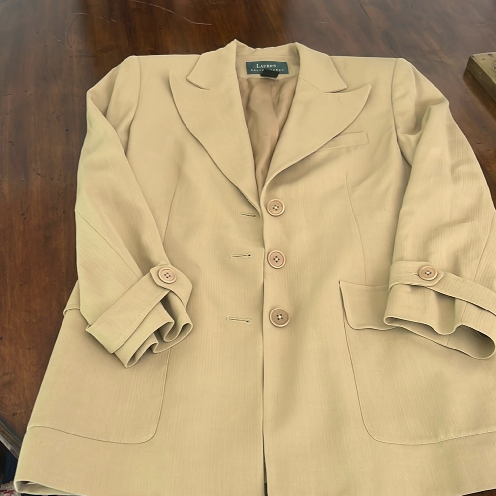 Ralph Lauren wool blend cream blazer 6